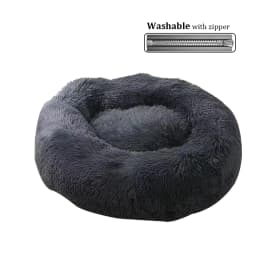 Washable Soft Long Plush Dog Bed with Zipper Cat Bed Small Medium Large Dog Round Thickened Kennel Cat Bed Blanket Couch for Dog