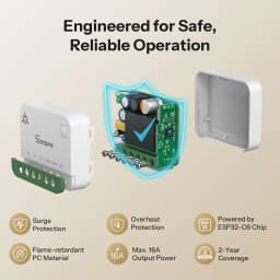 SONOFF MINI-1GSP MINI ONE PM Matter Over WiFi Smart Switch Overload 16A Smart Energy Monitoring Matter Compatibility Apple Home