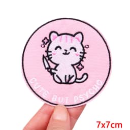Animal Cat Possum Fox Patch Cartoon Embroidery Patch Iron On Patches For Clothing Thermoadhesive Patches On Clothes Sewing Badge