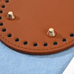 New 14.5*11cm Diy Hand-Woven Bag Hardware Accessor Cross Pattern Pu Oval Bag Bottom Women'S Bag Accessories For Handbags