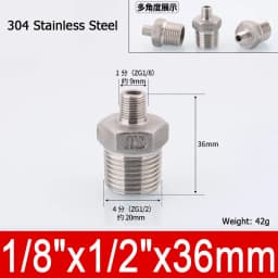 1-10pcs Nipple Connector 1/8"1/4"3/8" 1/2" 3/4"1" Stainless Steel Double Male Thread Equal/Reducing Connector Length 30-100mm