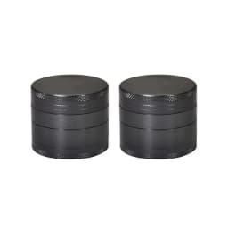 Black 4 Layers Aluminium Herb and Spice Grinder 40mm Grinder Metal with Scraper Portable Food Mill Zinc Alloy Smooth Grinding
