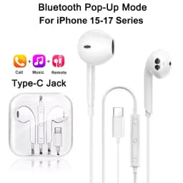 Original Type C Wired Headphones For Apple iPhone 17 Air 16 15 14 13 12 11 Pro Max XR 7 8 Plus 3.5MM Earphones Phone Accessories