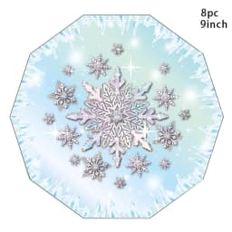 Snowflake Theme Birthday Party Paper Plates Cups Banner Frozen Snow Queen Cartoon Wedding Shower Decorations Supplies