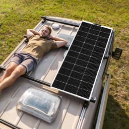 150W-600W Semi-Flexible Monolithic Monocrystalline Solar Panel Kit, 19.8V PV Module, 12V/24V/36V Off-Grid Battery Charger for RV