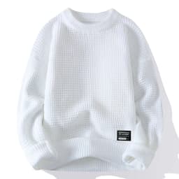 2026 Autumn Winter Men Pullovers Sweaters Knitted Top Round Neck Coarse Needle Full Sleeve Sweaters Solid Casual Loose Pullovers