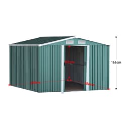 Large Heavy-Duty Metal Garden Tool Storage Shed, Weatherproof Steel Construction, Rust/UV/Water-Resistant, Foundation Included
