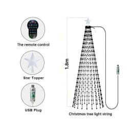 Smart Christmas Tree Light 400 LED String Light with APP Remote Control DIY Text Pattern Music Sync for Christmas Holiday Decor