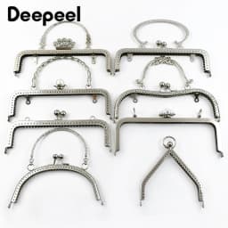 1Pc Deepeel Silver Metal Bag Handles Purse Frame Women Handbag Wallet Kiss Clasp DIY Handmade Sewing Bracket Bags Accessories