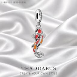 Colorful Koi Pendant 925 Sterling Silver Dangle Charm Women New Bohemia Lucky Fine Jewelry
