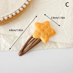 1/4Pcs Cute Biscuit Hairpin Creative Girls Simple Cookie Shape Side Top Hair Clip Headdress Hair Ornament Hair Accessories