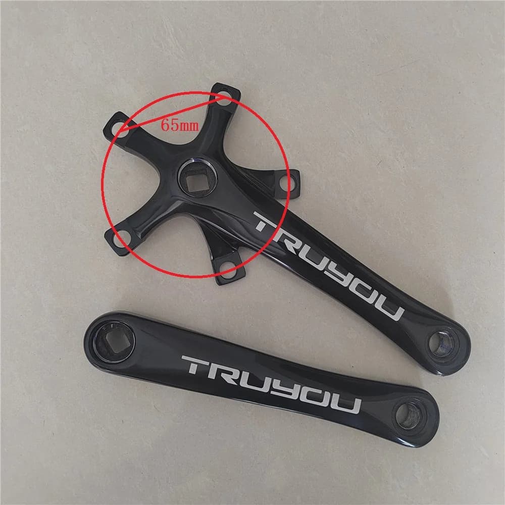 110BCD Aluminum Alloy Square Hole Bicycle Crank, Folding Bike Crankset, BMX Parts, Length 165mm, 170mm