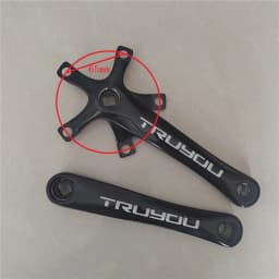 110BCD Aluminum Alloy Square Hole Bicycle Crank, Folding Bike Crankset, BMX Parts, Length 165mm, 170mm