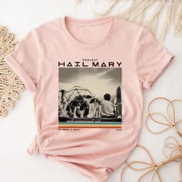Vintage Project Hail Mary T-Shirt Sci-Fi Space Novel Fan Tee Shirts Funny Nerd Book Lover Graphic Short Sleeves Tops Fans Gift