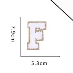 A-Z White Chenille Letter Patches Towel Sequins Clothing Patch Clothes Sew on Applique DIY Garment Hat Decor