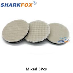 Sharkfox 3/5 Inch Japan Wool Polish Pad For DA RO Car Polisher Polishing Tray 80mm125mm Cutting Pad Car Clean Product