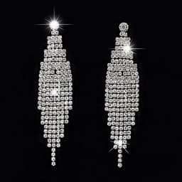 Shiny Crystal Zircon Long Stud Earrings for Women Geometric Hanging Drop Tassel Earring Fashion Party Vintage Pendant Jewelry