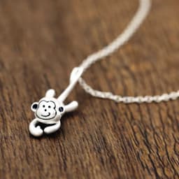 New Ethnic Style Mascot Zodiac Monkey 925 Sterling Silver Jewelry Sweet And Cute Little Monkey Exquisite Animal Necklaces XL170