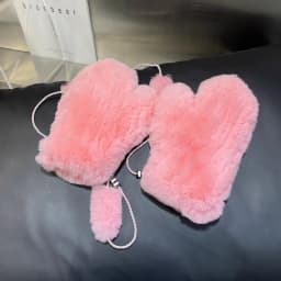 Women's Winter Warm Real Rex Rabbit Fur Gloves Good Elastic Ladies Fur Mittens Girls Outdoor Warm Natural Rex Rabbit Fur Mittens