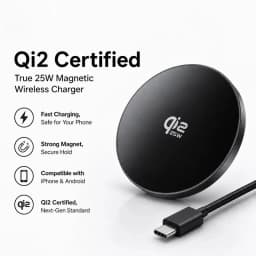 Qi2.2 Wireless Chargers 25W Magnetic Induction Fast Charging For Magsafe IPhone17 16 15 ProMax‌ 5W Airpods Series Xiaomi Samsung