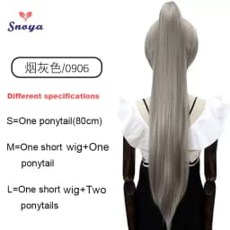 Snoya Synthetic 80cm Versatile Long Straight Claw Clip Ponytail Extensions for Ancient Costume Design Red Purple Pink Blue Black