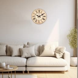American Retro Roman Numeral Pattern Wooden Wall Clock for Living Room, Bedroom, Kitchen, Home Decoration, Silent Quartz Clock, Holiday Gift, 10-Inch, 12-Inch 14inch 16inch (Without Battery)