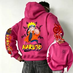 Naruto 2026 Spring and Autumn New Cartoon Anime Harajuku Y2K Street Fashion Couple Hooded Sweatshirt