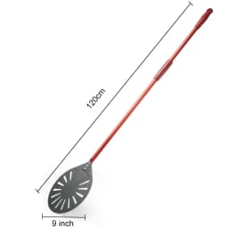 12" Hard Anodized Perforated Pizza Peel Rectangle Pizza Turning Shovel Set Aluminum Pizza Peel Paddle 40cm Long Silicone Handle