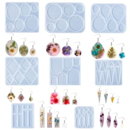 1pc Geometric Earring Pendant Silicone Mold Epoxy Resin Mould For DIY Ornaments Necklace Charms Jewelry Making Tools Accessories