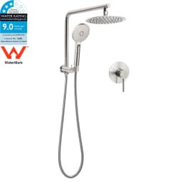 **Sydney Stock** KYLINS 2 In 1 Shower Head Set Round 8/10/12/16'' Rainfall Head Gooseneck Arm Mixer Taps Set Gun Metal Grey WELS
