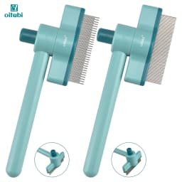 OITABI 1/2PCS Rotatable Flea Comb for Cat Dog Brush for Shedding Pet Hair Removal Comb with Stainless Steel Teeth for Deshedding
