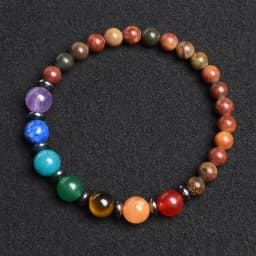 7 Chakra Bracelet Natural Gem Stone Beads Bangle Women Crystal Healing Anxiety Jewellery Mandala Yoga Meditation Bracelets Gift