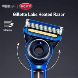 Gillette labs heated razor Bugatti Veyron series Gillette labs Men's Shaver Set 5-layer razor blade Stainless steel material
