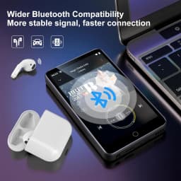 16GB/80GB MP3 Player Android 9.0 with Bluetooth and WiFi, 4.0-inch with speakers, FM radio, eBooks, capacity up to 512GB