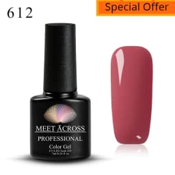 MEET ACROSS 7ml Orange Red Pink Gel Nail Polish Laser Sparkling Soak Off Semi Permanent Nail Art UV Gel Varnishes Spring Summer