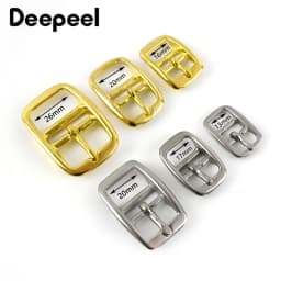 2Pcs Stainless Steel Belt Buckle Solid Brass Pin Buckles Bag Strap Belts Adjuster Slider Clasp DIY Leather Craft Accessories