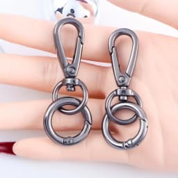 2PCS Swivel Clasp Clip, Double Opening Snap Hook Metal Swivel Clasps Lanyard Snap Hook Clasp for Keychains Bags Purses Lanyard
