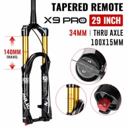 Nanlio X9 Pro MTB Air Suspension Fork 34mm 140/160mm Travel 26/27.5/29 Inch 100x9 100x15 Damping Rebound Bike Fork