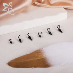 ZS 1 Piece 20G Stainelss Steel Long Spike Nose Stud Men Women Black L/I/S Shapes Nose Piercings Cone Nostril Piercings 6/8/10MM