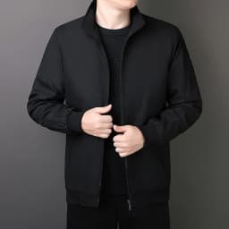 Oversize Fleece Lined Cotton Jacket Men Autumn Winter Thick Warm Business Stand Collar Coat For Middle Aged Fathers Daily Formal