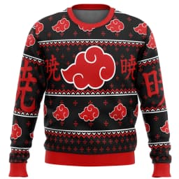 Naruto Akatsuki Uchiha Itachi 2026 New Christmas Style Anime Movie Crew Ugly Christmas Hoodie Cosplay Costume Men's and Women's