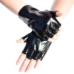Short Punk Half-finger Patent Leather Gloves Comic Exhibition COSPLAY Gloves Cool Stage Performance Disco Hip-hop Sexy Glove