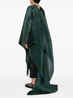 Miyake Pleated Women's Medium Length V-neck Drooping Blouse Dress