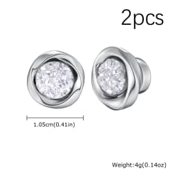 Punk Round Zircon Magnetic Ear Studs Clips Non Piercing Stainless Steel Small Earrings for Women Men Fashion Jewelry 