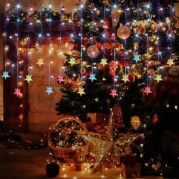 1pc 96 LED Star Icicle Curtain String Lights USB Powered 8 Modes Christmas Decorative Icicle Lights For Garden Patio Home Decor