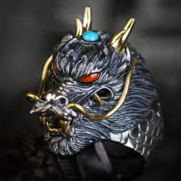 Retro Domineering Ethnic Style Fire-Breathing Dragon Ring Men\\\\\'s Charm Open Ring Punk Motorcycle Rider Jewelry Accessories