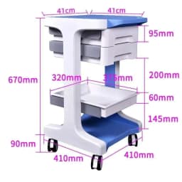 Foldable Salon Cart Drawers Beauty Salons Space-saving Anti-bumping Design Load-bearing Universal Wheels Beauty Salon Trolley