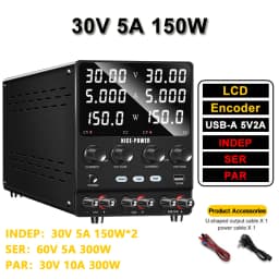 Dual-Channel 30V 10A 300W DC Power Supply 3-modes PAR SER INDEP Switching Power Supply Series Parallel Output Source Repai