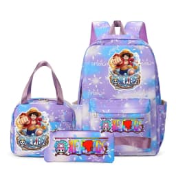 One Piece Backpacks Women Men Capacity School Bag Rucksack Printe Backbag Travel Daypack Male Backpack Mochila 3pcs