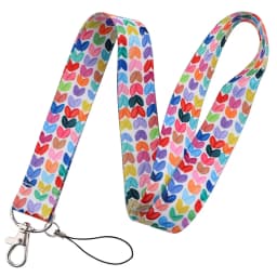 LB3010 Pink Love Neck Strap Lanyard for Key ID Card Cell Phone Straps USB Badge Holder DIY Neck Strap Hang Rope Rainbow Keychain